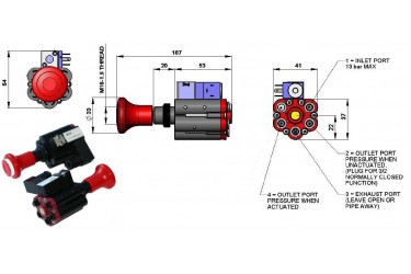 PTO PANEL/DASH MOUNTED AIR CONTROL VALVE WITH HANDBRAKE INTERLOCK